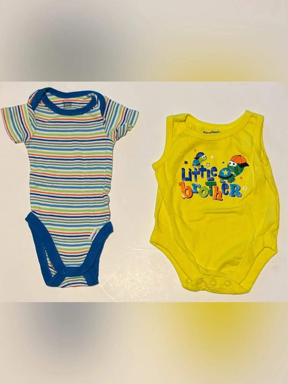 Gerber and Garanimals Newborn baby Little Brother & striped onesies babies